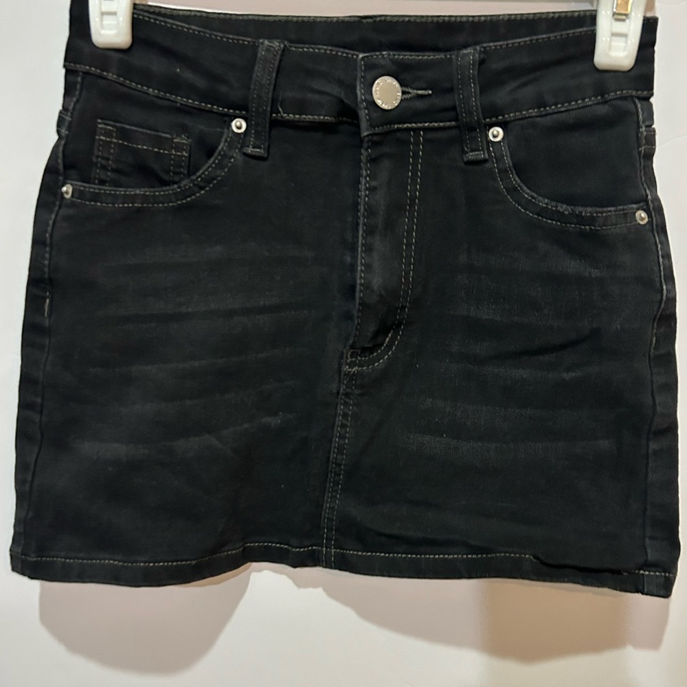 SHEIN Black Denim Stretch Petite XS Mini Skirt - Picture 4 of 4